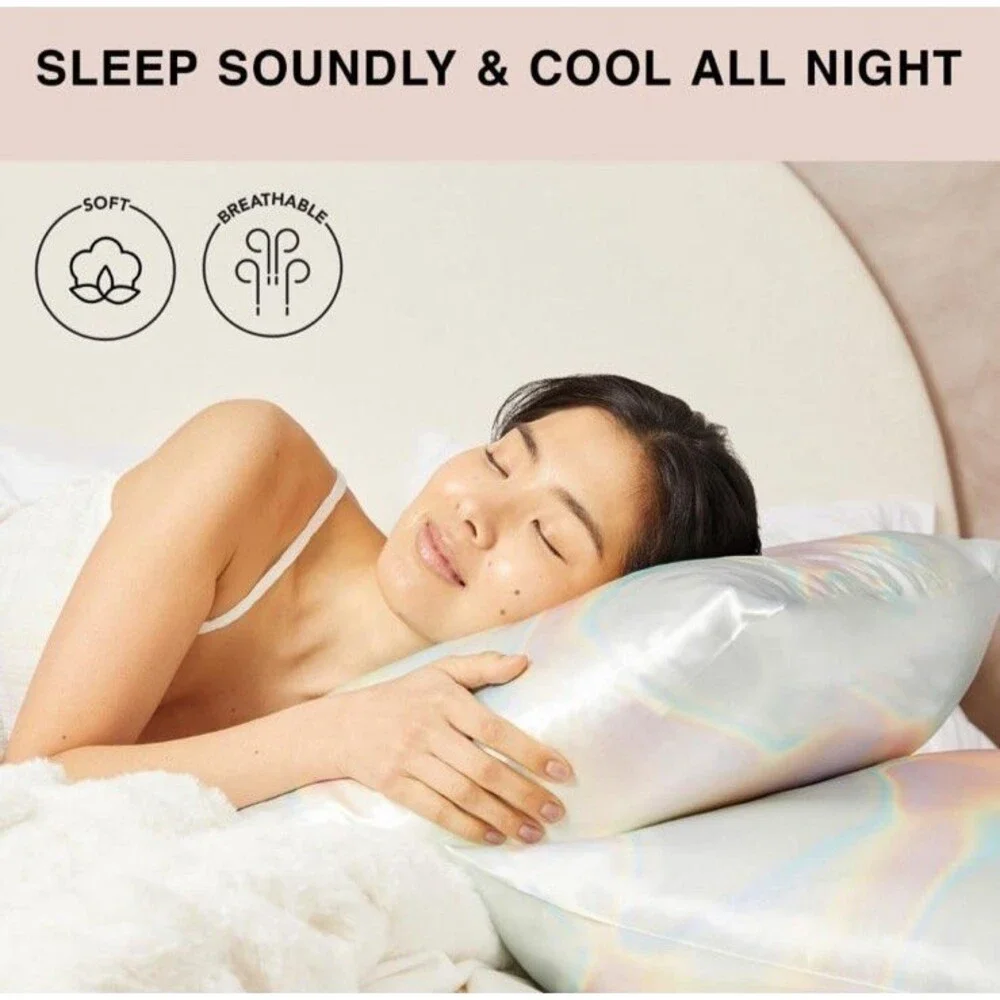 Kit-sch Well Rested Satin Pillowcase Pillow Scrunchie 2 Pc Set Iridescent Aura